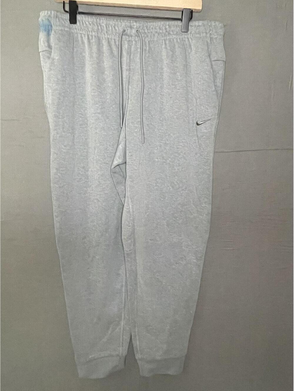 Nike Dri-FIT Heather Grey Tapered Jogger Sweatpants Mens Size Large Flawed